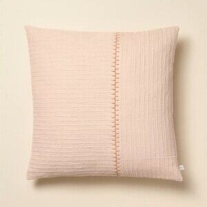 NEW - Hearth & Hand - 18"x18" Blush Textured Stitch Stripe Throw Pillow